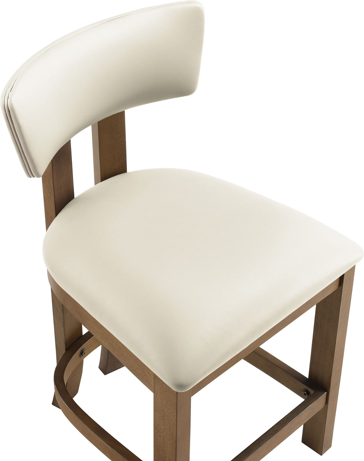 Lavrin - Vegan Leather Upholstered Counter Stool (Set of 2) - Walnut Base