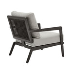 Avila - Outdoor Club Chair With Woven Rattan Back Aluminum Frame And Cushions - Dark Bronze / Silver Ash