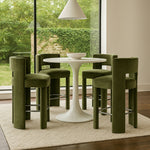 Zuno - Velvet Performance Fabric Upholstered Counter Stool (Set of 2)