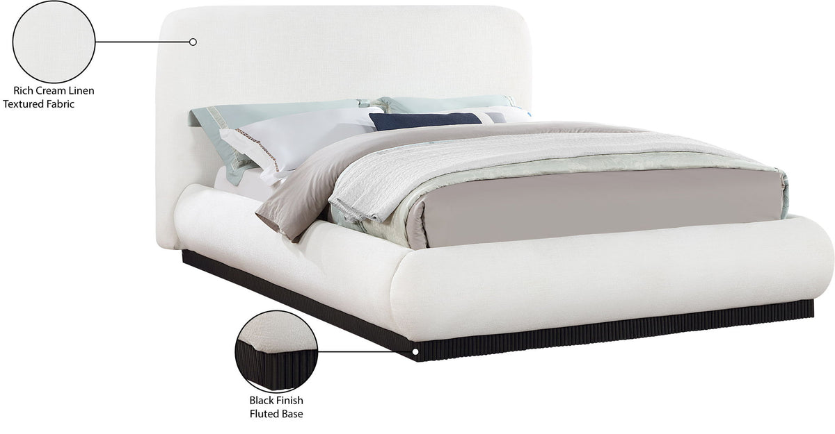 Rigby - Linen Bed With Black Base