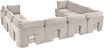 Hammond - Velvet Performance Fabric Upholstered 8 Piece U-Shaped Sectional
