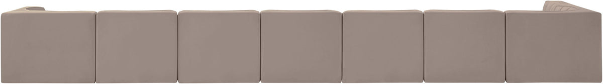 Rummi - Velvet Performance Fabric Upholstered 8 Piece Modular Sectional, L-Shaped (Right)