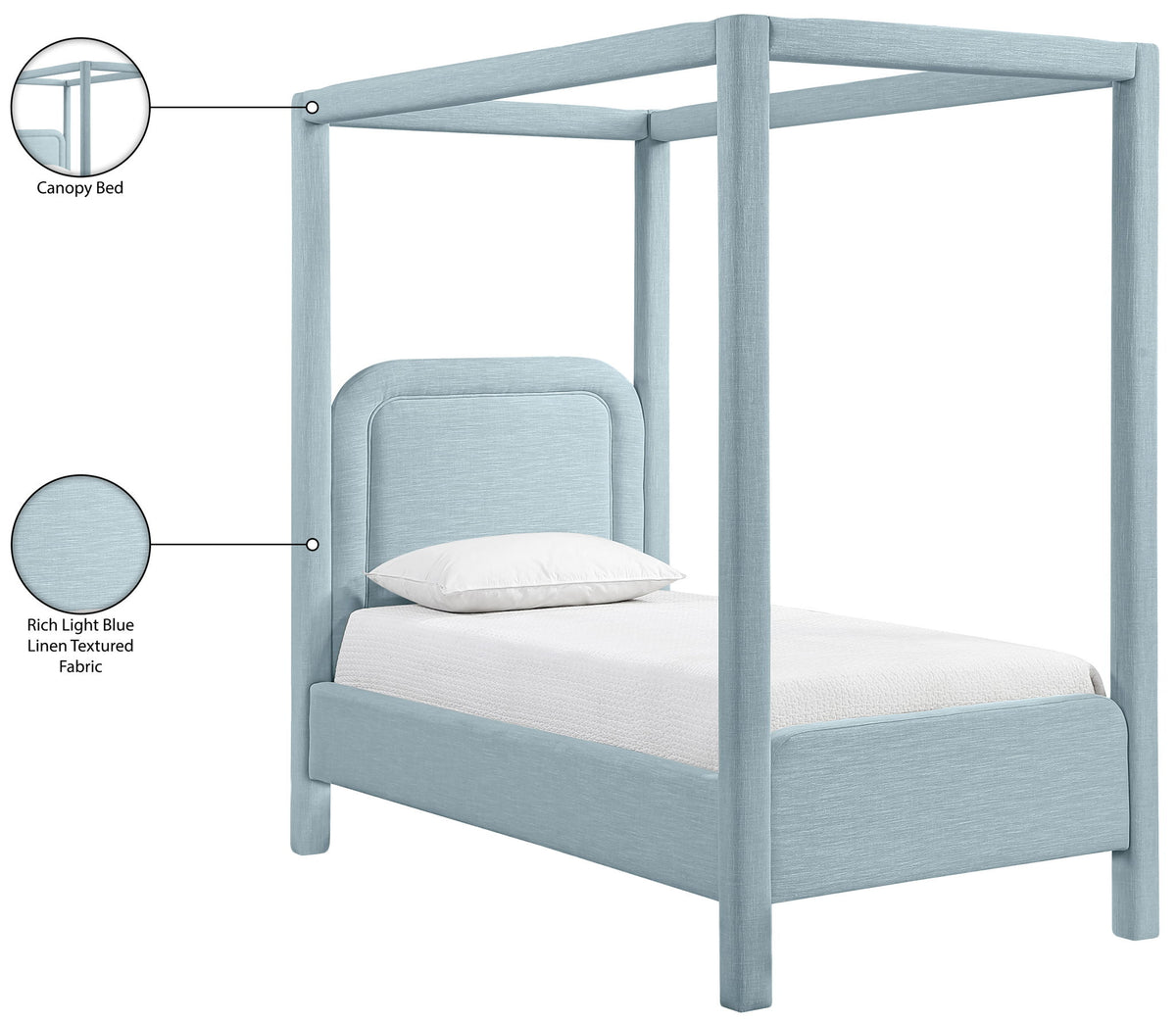 Salina - Linen Textured Fabric Upholstered Bed