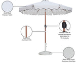 Amalfi - Patio Umbrella - White Base / Light Brown Pole