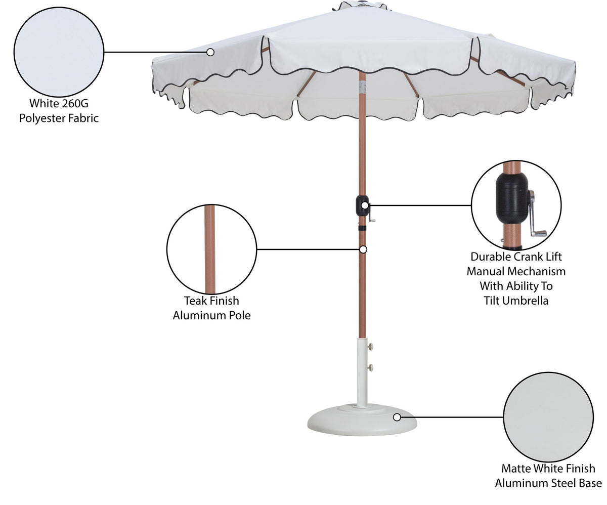Amalfi - Patio Umbrella - White Base / Light Brown Pole