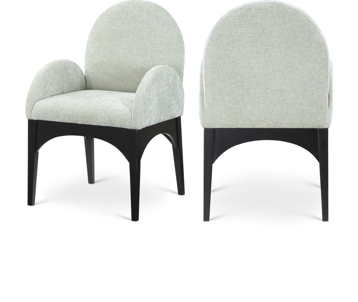 Waldorf - Chenille Dining Arm Chair With Black Legs