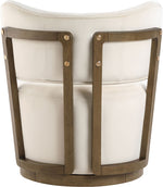 Elara - Velvet Upholstered Swivel Accent Chair - Stained Brown