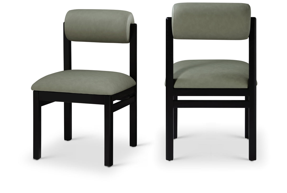 Roundhill - Faux Leather Dining Chair (Set of 2) - Black Frame