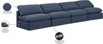 Indulge - Linen 4 Seat Modular Armless Sofa