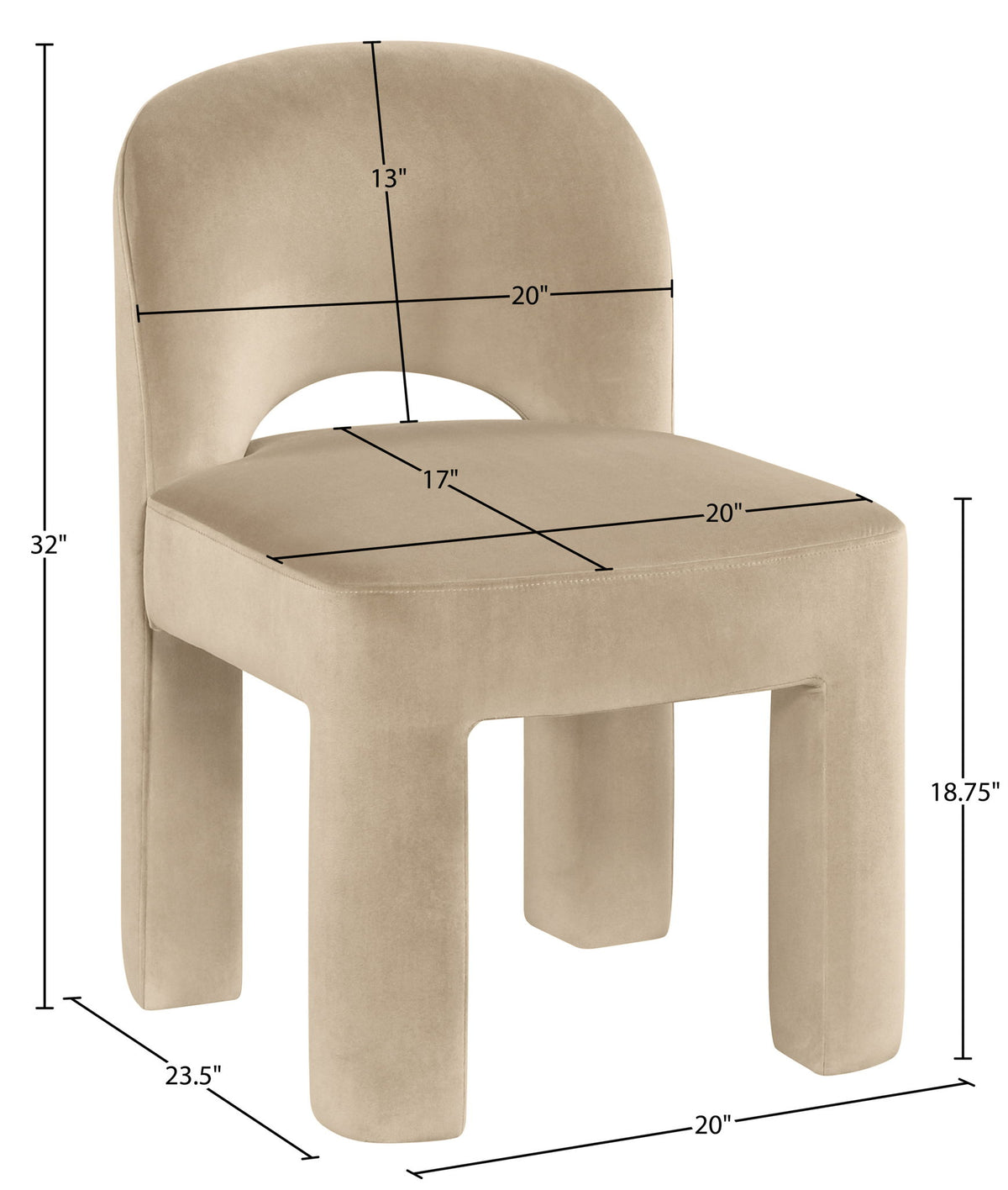 Celine - Velvet Performance Fabric Upholstered Dining Chair (Set of 2)