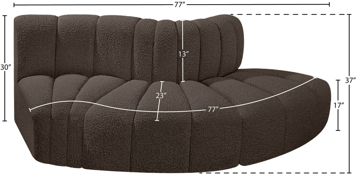 Arc - Boucle Fabric 3 Piece Modular Sofa