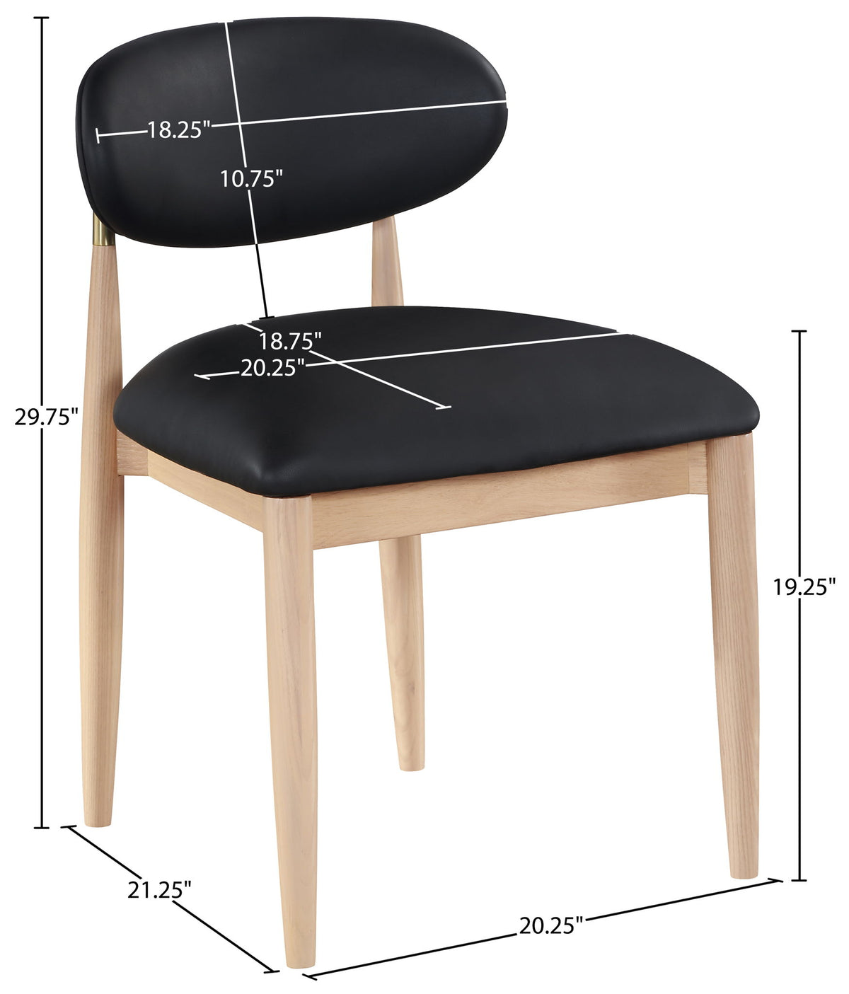Riccio - Faux Leather Dining Side Chair (Set of 2) - Natural Frame