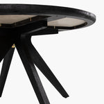 Cezar - 51" Round Outdoor Dining Table, Seats 4 - Black & White Veinstone