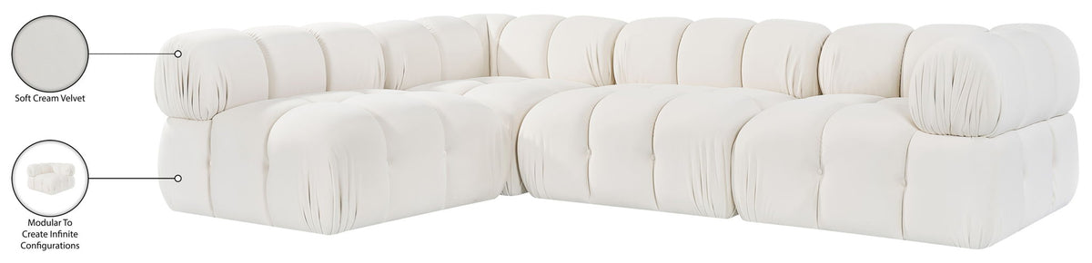 Orin - Fabric Velvet 4 Piece Modular Sectional