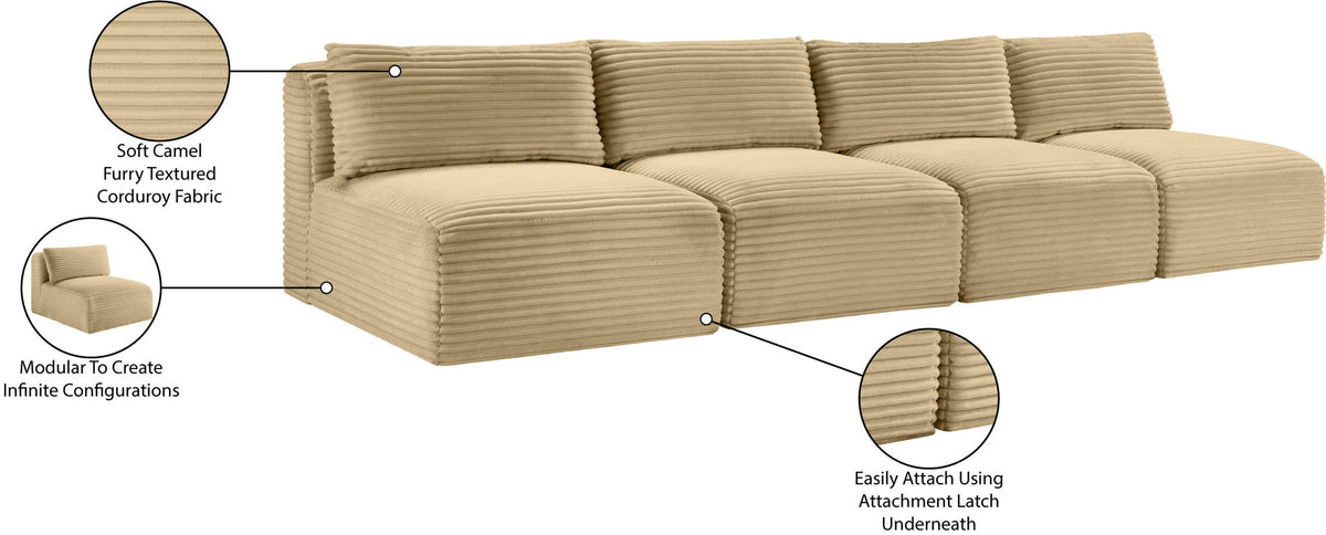 Shaggy - 4 Seat Modular Armless Sofa
