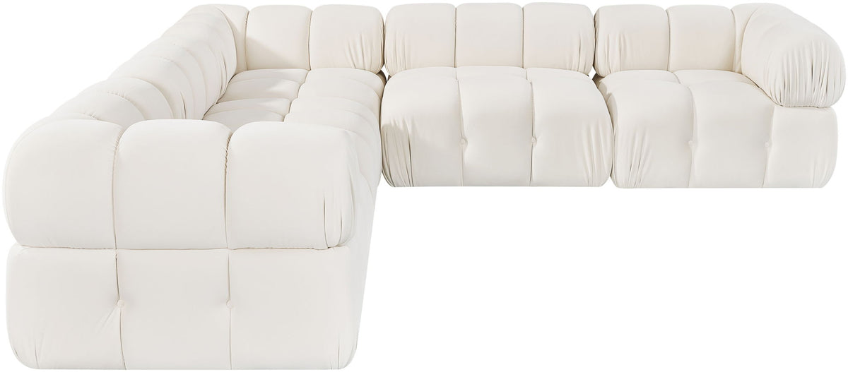 Orin - Velvet 5 Piece Modular Corner Sectional