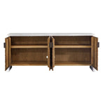 Brinson - Carved Wood 4 Door Cabinet - White / Woodtone