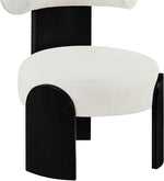 Calder - Linen Textured Fabric Upholstered Accent Chair - Painted Black Base