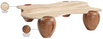 Liona - Marble And Acacia Wood Coffee Table