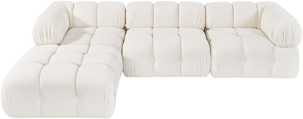 Orin - Velvet 4 Piece Modular Sectional With Chaise