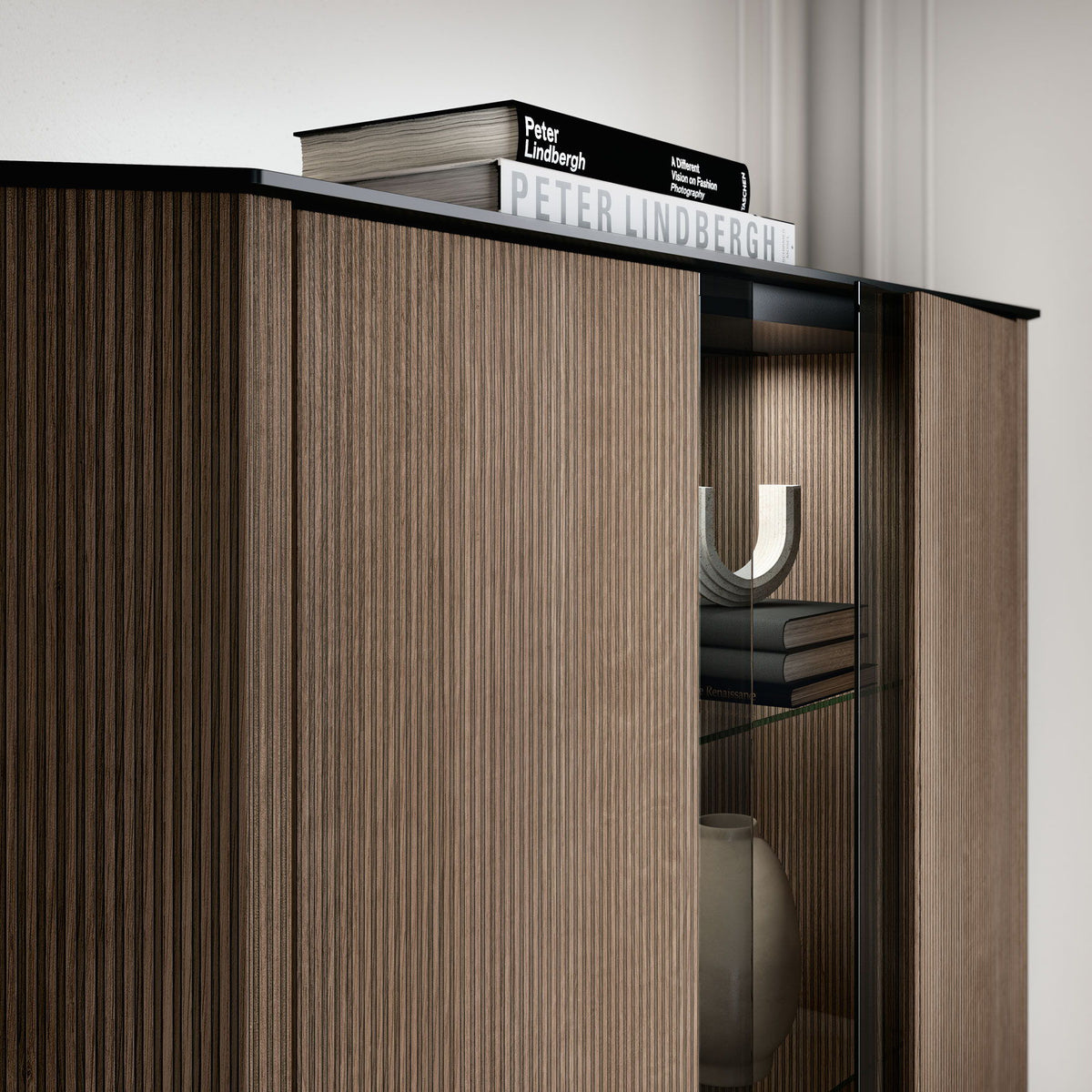 Hexagon - 2 Door Cabinet - Dark Brown