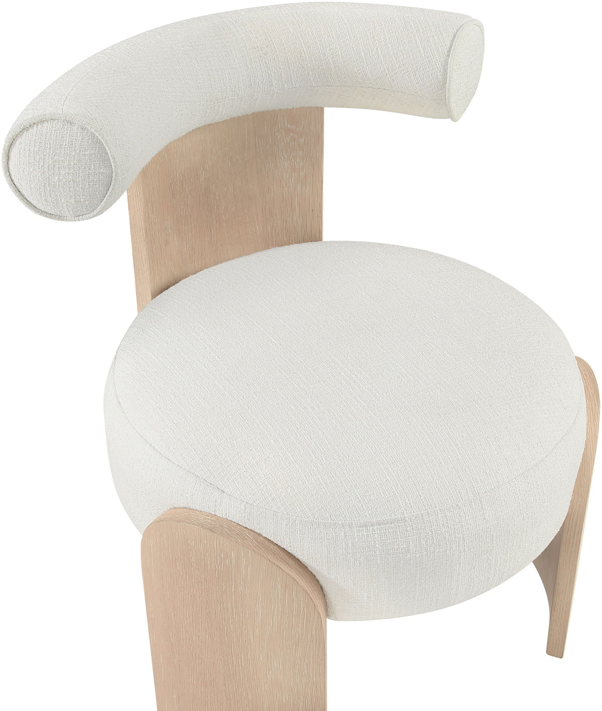 Calder - Linen Textured Fabric Upholstered Accent Chair - Painted Natural Base