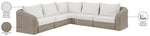 Seacrest - 123.25" Olefin Water Resistant Fabric And Wicker 5 Piece Outdoor Patio Modular Sectional