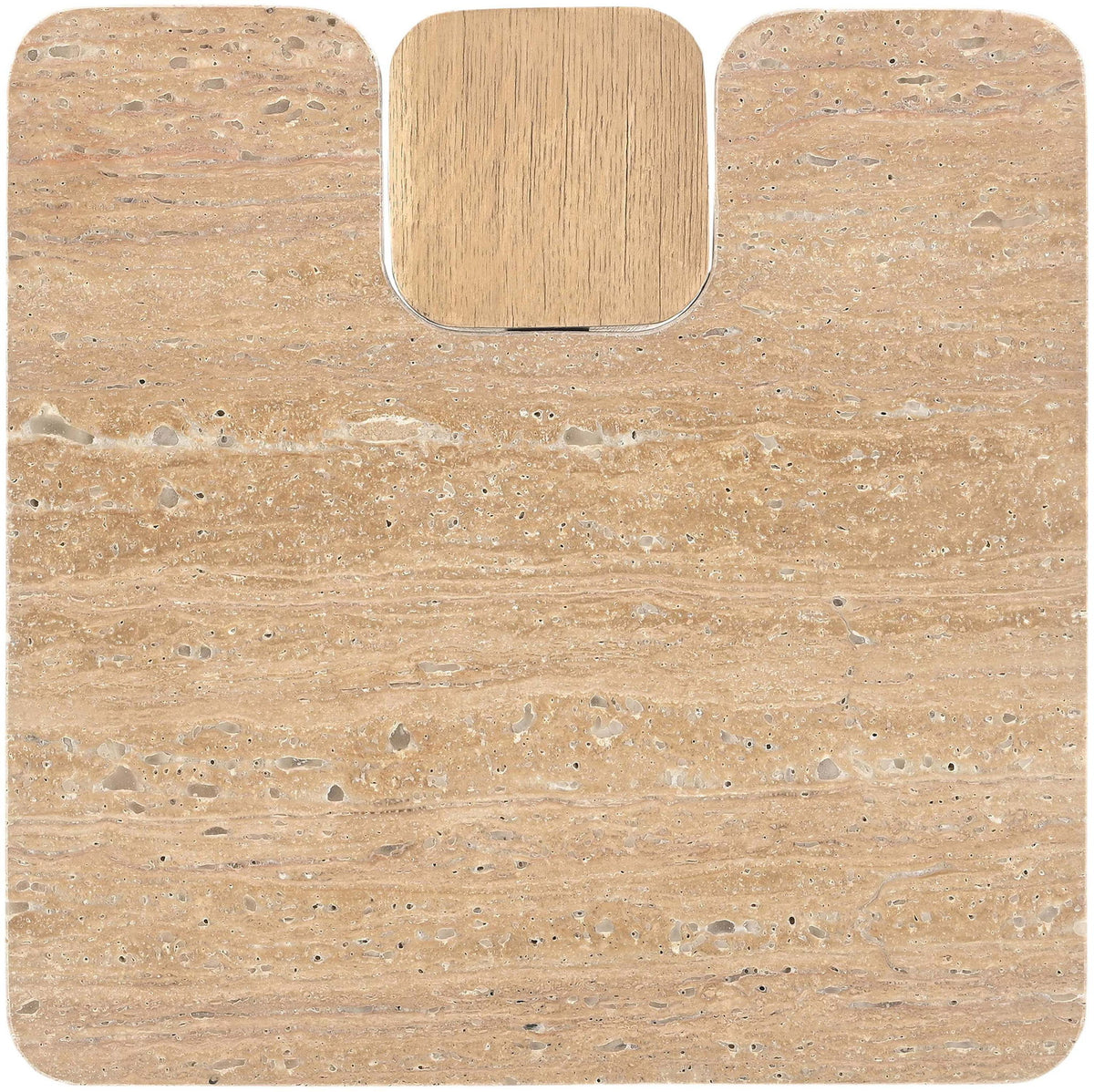 Ravenna - Genuine Fabric Travertine And Oak Wood Table