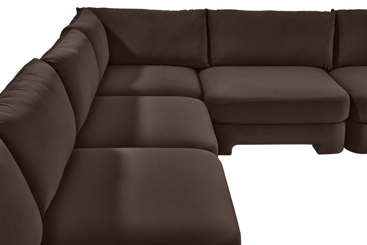 Hammond - Velvet Performance Fabric Upholstered 7 Piece Armless Sectional