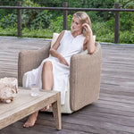 Sunset - Outdoor Swivel Lounge Chair - Oatmeal / Oyster White