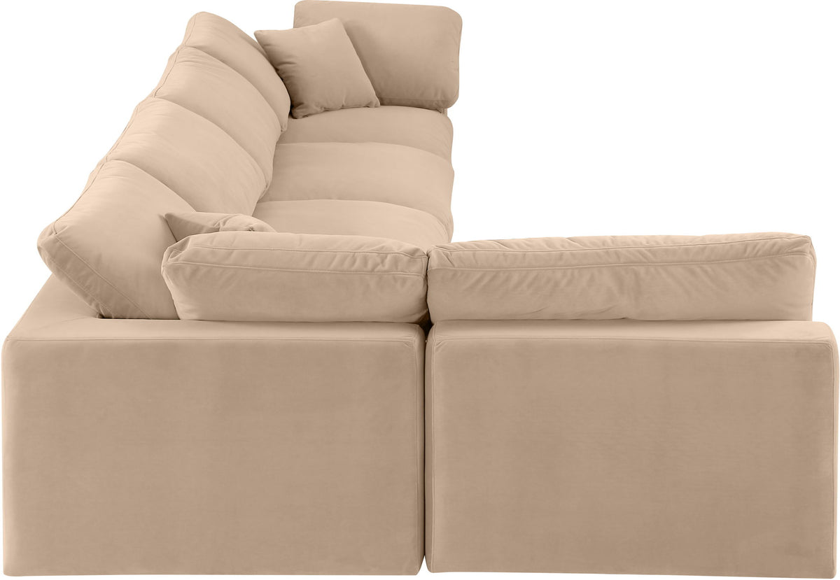 Comfy - 5 Piece Velvet Modular Sectional