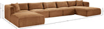 Shaggy - Fabric 6 Piece Modular Sectional With Chaise And Ottoman