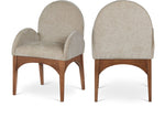 Waldorf - Chenille Dining Arm Chair With Brown Legs