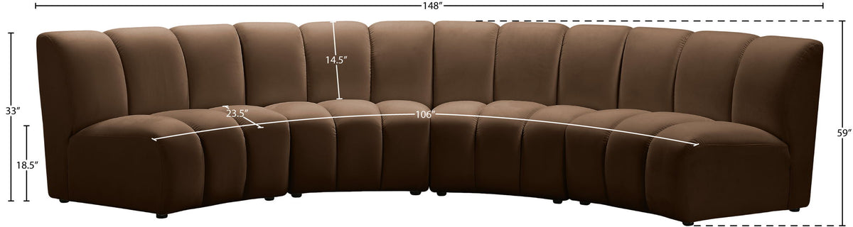 Infinity - 4 Piece Velvet Modular Sectional