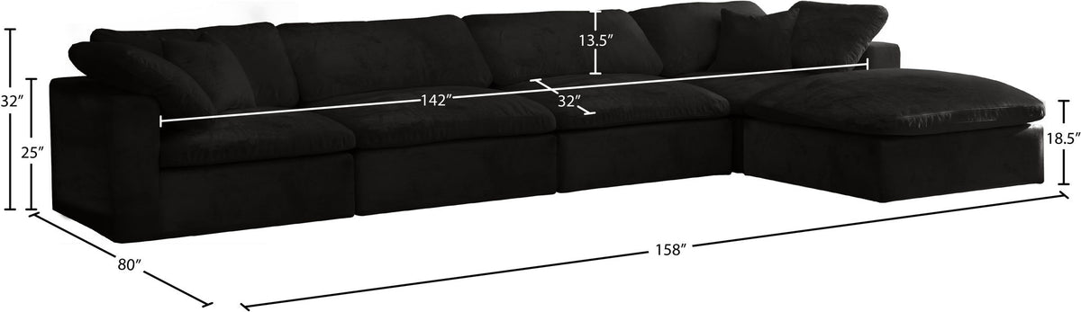 Cozy - 5 Piece Modular Sectional With Chaise