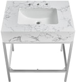 Marmo - Engineered Marble Bathroom Vanity With Chrome Base
