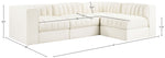 Rummi - Velvet Performance Fabric Upholstered 4 Piece Modular Sectional