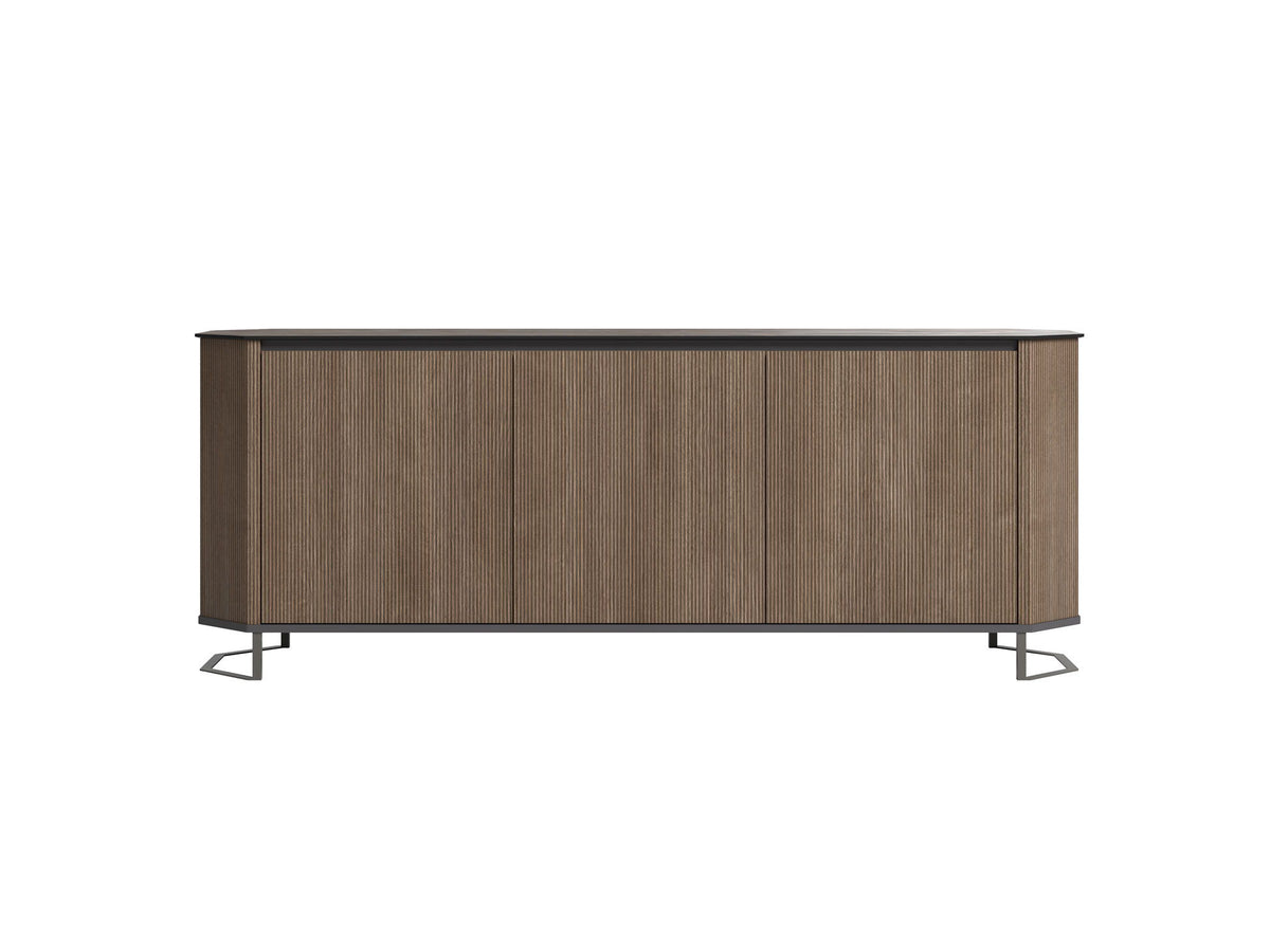Hexagon - 3 Door Buffet - Dark Brown