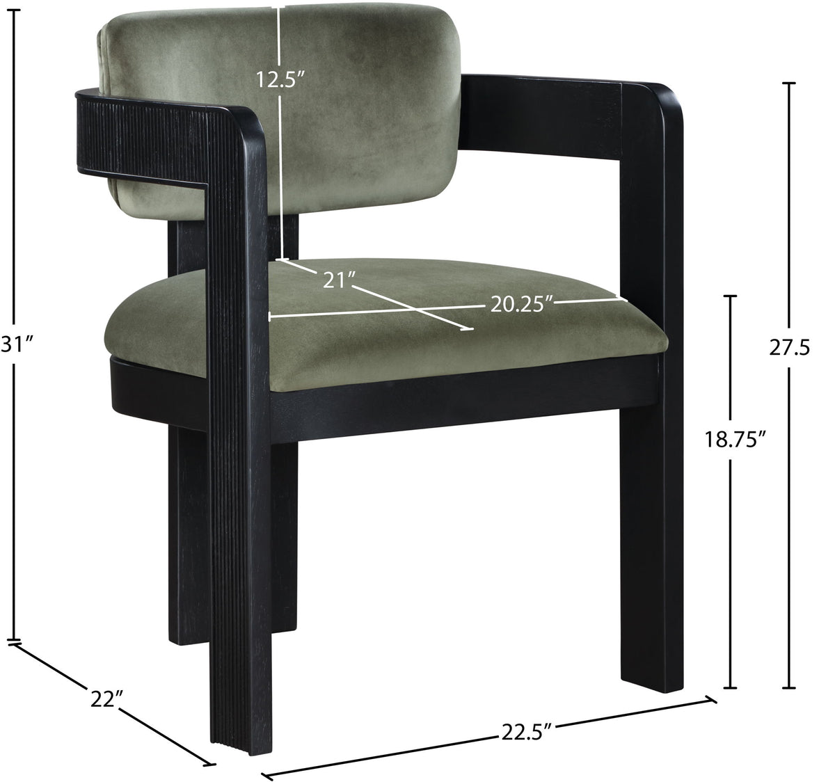 Sacha - Velvet Dining Chair With Black Base (Set of 2)