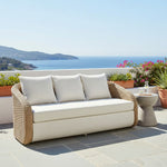 Pavilion - Metal Outdoor Sofa With Cushions - Natural / Boucle White