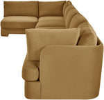 Hammond - Velvet Performance Fabric Upholstered 6 Piece L-Shaped Armless Sectional