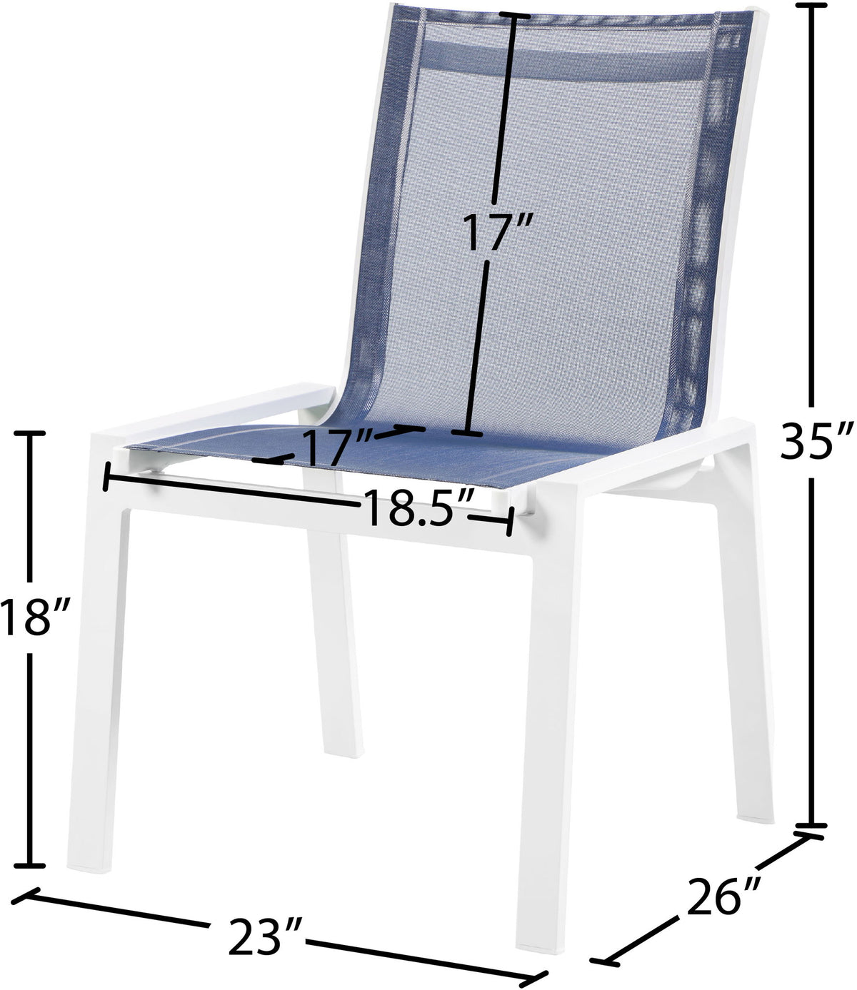 Nizuc - Outdoor Patio Dining Chair With White Frame (Set of 2)