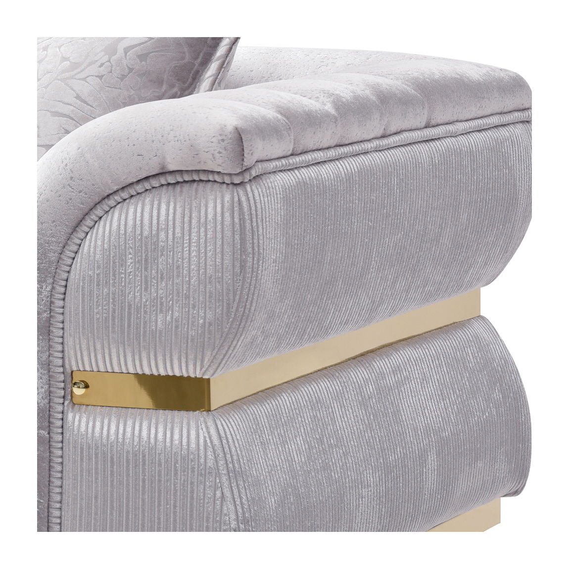Eaton - Loveseat - Shiny Silver