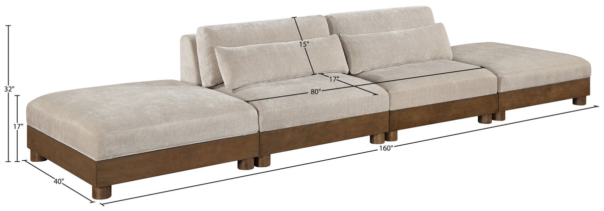 Turin - Chenille Fabric Upholstered Modular Sectional - Taupe