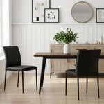 Meriam - Full Back Top Grain Leather Upholstered Metal Dining Chairs (Set of 2)