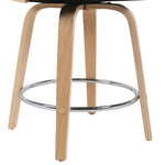 Sonia - Modern Swivel Counter Height Bar Stool - Patterned Oak Wood Finish