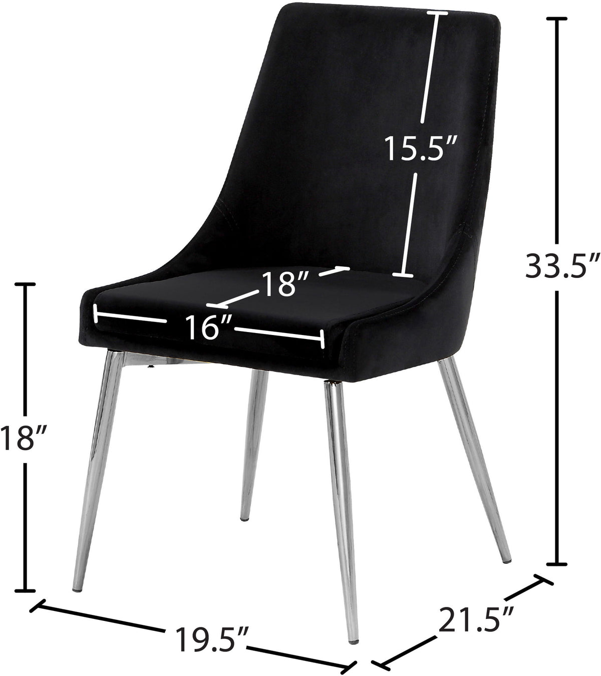 Karina - Dining Chair with Chrome Legs (Set of 2)