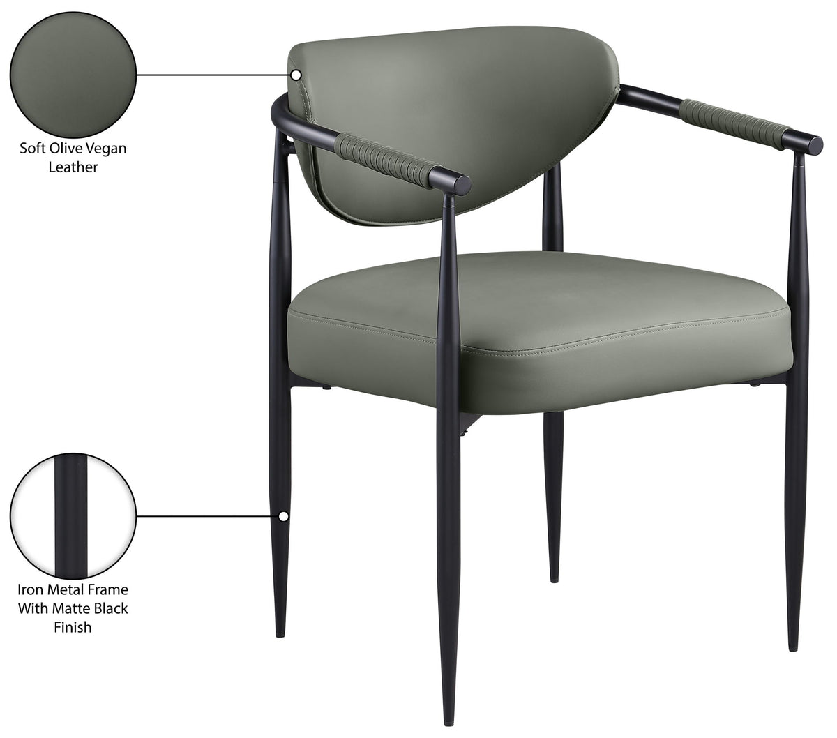 Virella - faux Leather Upholstered Dining Chair (Set of 2) - Black Base