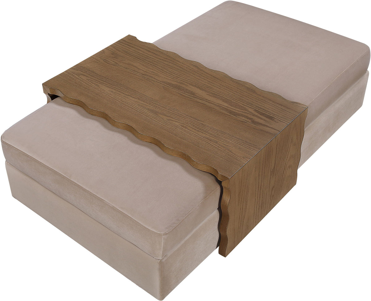 Woodra - Velvet Coffee Table/Ottoman