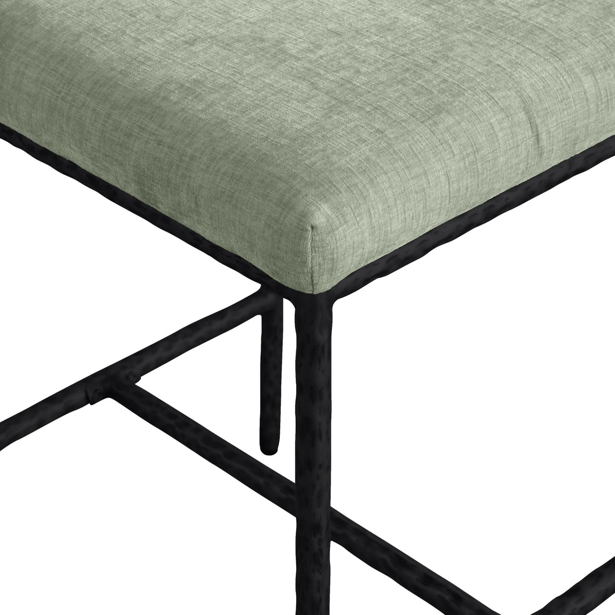 Reeves - Chenille Fabric Upholstered Counter Stool (Set of 2) - Black Base